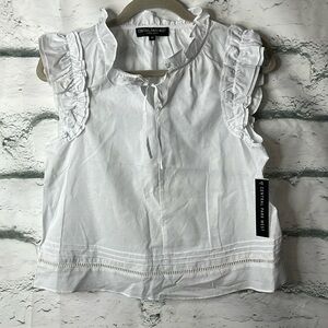 Central Park West White Cap Sleeve Blouse. Size XS. NWT